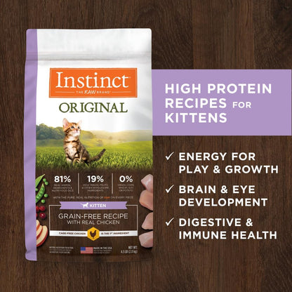 Grain Free Kitten Food, Original Kitten Recipe Natural Dry Cat Food or Wet Cat Food